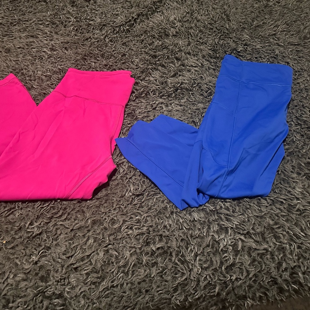 lululemon athletica Pink and Blue Leggings